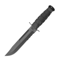 Ka-Bar 1214 - Schwarz Wellenschliff Messer - GFN Scheide