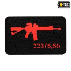 M-Tac - AR-15 223/5.56 Lasergeschnittener Aufnäher - Schwarz/Rot - 51111233