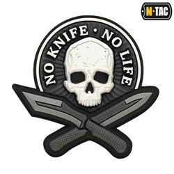 M-Tac - No Knife - No Life 3D PVC Patch - Schwarz / Weiß - 51128236