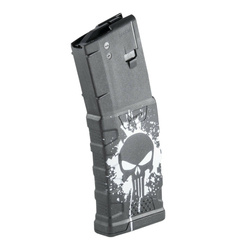 MFT - Polymer Magazin Extreme Duty Punisher Skull für AR-15 / M4 - 5,56 x 45 mm/.223 - 30 Schuss - Schwarz - EXDPM556-BL