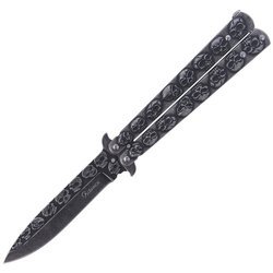 Martinez Albainox - Schmetterlingsmesser Balisong Totenköpfe Stone Wash - 02184