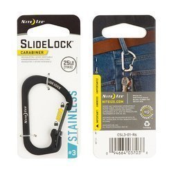 Nite Ize - SlideLock&reg; Karabiner Edelstahl #3 - Schwarz - CSL3-01-R6