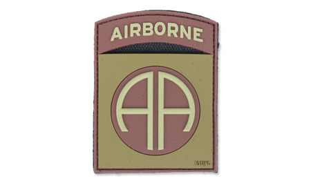 101 Inc. - 3D Aufnäher - Airborne 82nd - Braun -  3D PVC Morale Patches