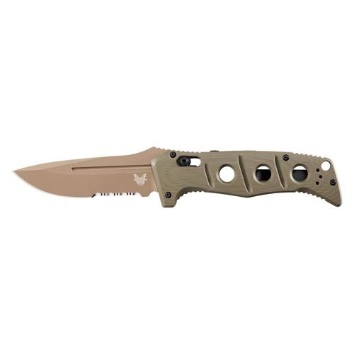 Benchmade - Klappmesser Militär Auto Adamas - CPM CruWear - Olive Drab - 2750SFE-2 - Survival Messer