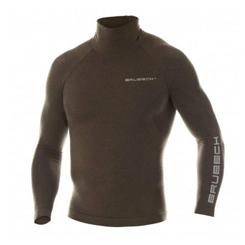 Brubeck - Ranger Wool Thermal Sweatshirt - Lange Ärmel - Khaki - LS1420M - Thermoaktive Wäsche