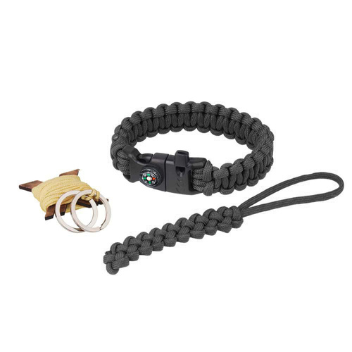 EDCX - Überlebensausrüstung - 6 Elemente - Schwarz - 3306 - Paracord