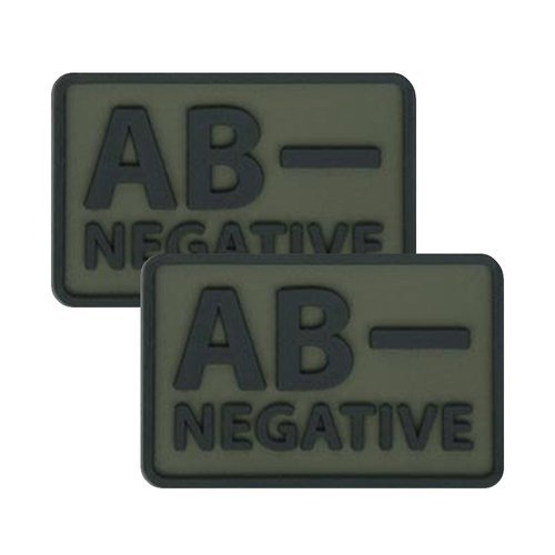 Helikon - PVC Patch - Blutgruppe - AB - NEG - Olivgrün - 2 Stück -  3D PVC Morale Patches