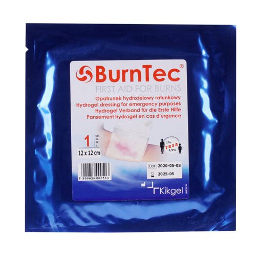 KIKGEL - Steriler, kühlender Gel-getränkter Brandwundenverband BurnTec - 12 x 12 cm - NN-MKI-K12A-001 - Erste Hilfe