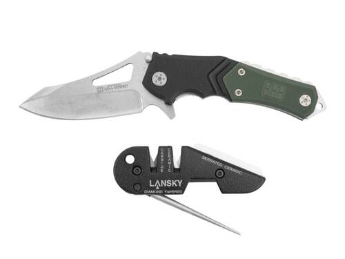 Lansky - Responder 7 Taktisches Klappmesser mit Klinge Medic Sharpener PSMED01 - Set - UTR7 - Messerschärfer