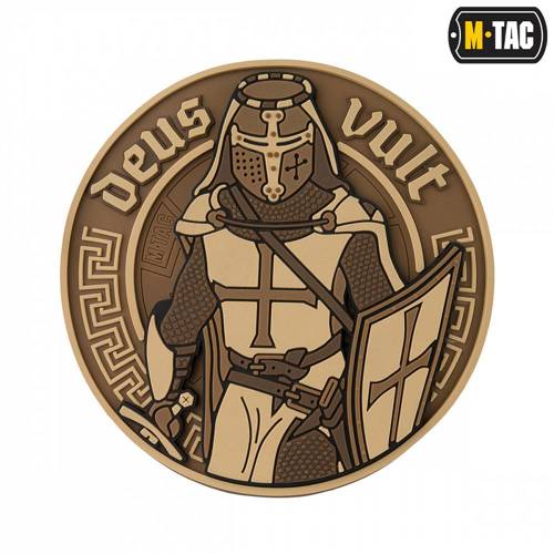 M-Tac - Deus Vult 3D PVC Aufnäher - Coyote - 51116005 -  3D PVC Morale Patches