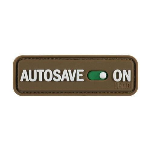 M-Tac - Moral Patch Autosave PVC - 3D - Coyote - 51116705 -  3D PVC Morale Patches