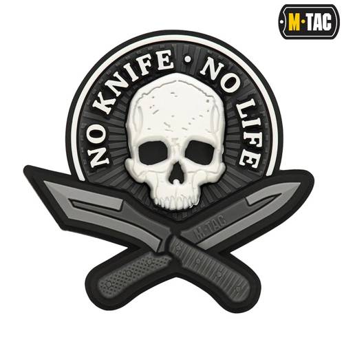 M-Tac - No Knife - No Life 3D PVC Patch - Schwarz / Weiß - 51128236 -  3D PVC Morale Patches