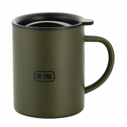 M-Tac - Thermobecher mit Deckel - 400 ml - Olive - H0180008 - Tassen & Thermoskannen