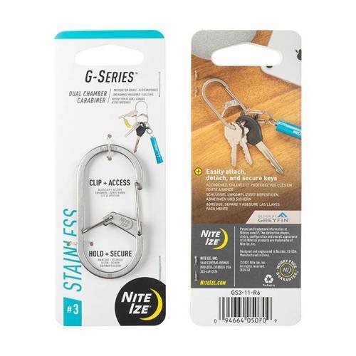 Nite Ize - G-Series™ #3 Dual Chamber Karabiner - Stahl - Silver - GS3-11-R6 - Nite Ize