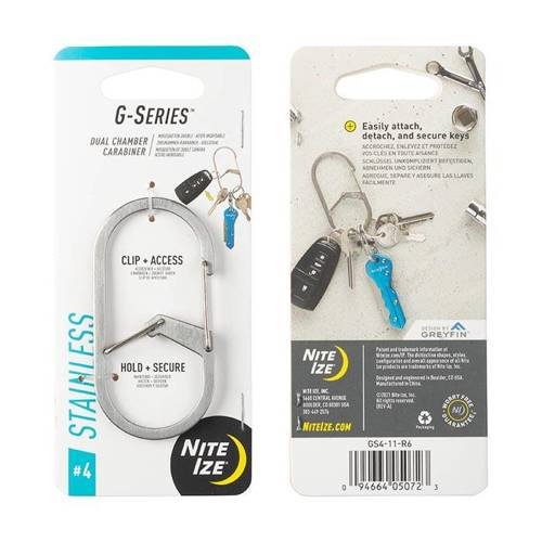 Nite Ize - G-Series™ #4 Dual Chamber Karabiner - Stahl - Silber - GS4-11-R6 - Nite Ize