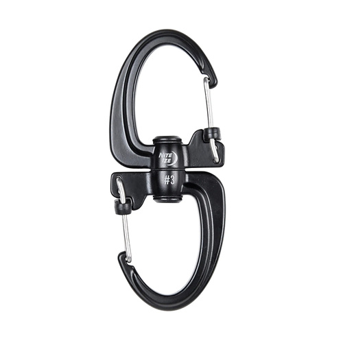 Nite Ize - Karabiner S-Biner 360 SlideLock Dual Carabiner #3 - Schwarz - SBLR3-01-R3 - Stahlkarabiner