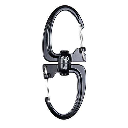 Nite Ize - Karabiner S-Biner 360 SlideLock Dual Carabiner #4 - Schwarz - SBLR4-01-R3 - Stahlkarabiner