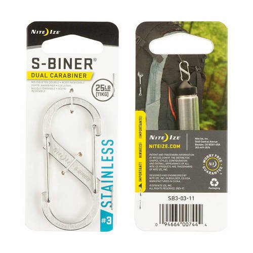 Nite Ize - S-Biner #3 - Edelstahl - SB3-03-11 - Stahlkarabiner