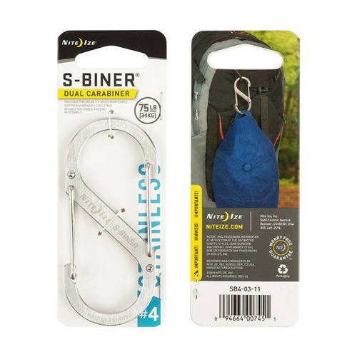 Nite Ize - S-Biner #4 - Edelstahl - SB4-03-11 - Stahlkarabiner