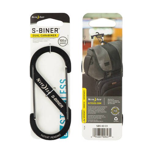 Nite Ize - S-Biner #5 - Schwarz - SB5-03-01 - Stahlkarabiner