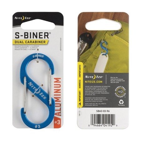 Nite Ize - S-Biner® Aluminium Doppelkarabiner #3 - Blau - SBA3-03-R6 - Aluminiumkarabiner