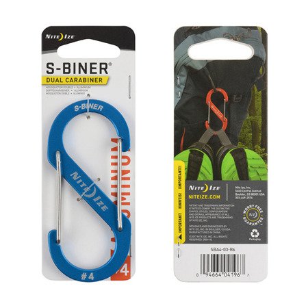 Nite Ize - S-Biner® Aluminium Doppelkarabiner #4 - Blau - SBA4-03-R6 - Aluminiumkarabiner