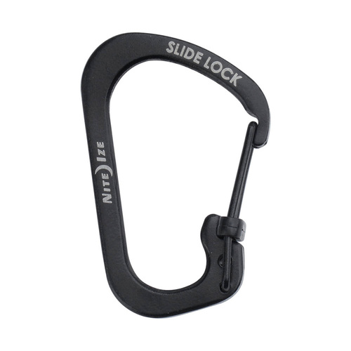 Nite Ize - SlideLock Karabiner #2 - Schwarz - CSL2-01-R6 - Stahlkarabiner