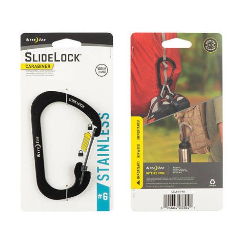 Nite Ize - SlideLock Karabiner #6 - Schwarz - CSL6-01-R6 - Stahlkarabiner