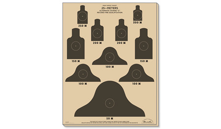 Rite in the Rain - Ziel 25 m - M16A1 Alt. Kurs 'C' - 10 Stück - 9127X - Schießscheiben & Timer