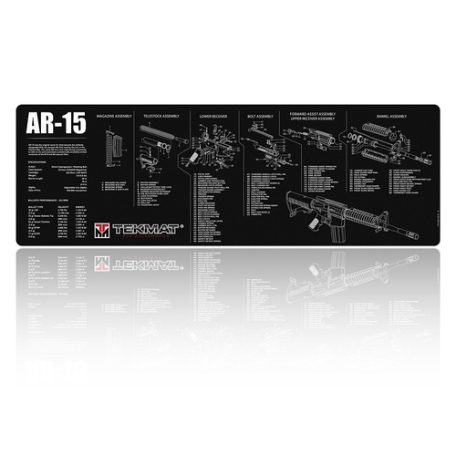 TekMat - Waffenreinigungsmatte - AR-15 - 30x91cm - Schwarz - TEK-R36-AR15 - Reinigungsmatte