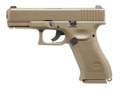 Umarex - Glock 19X Luftpistole - Metallschlitten - 4,5 mm - Coyote - 5.8368 - Geschenkidee für mehr als €75