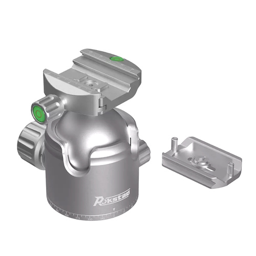 Rokstad - Kugelkopf-Set 56mm für 3/8"-16 Gewinde - Picatinny/ARCA - Grau - RSRH-02