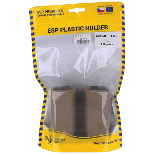 ESP - Doppelmagazintasche für 9 mm / .40 mit UBC-03 Gürtelbefestigung - MH-MH-34 KH