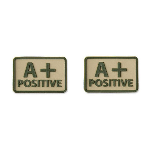 Helicone - PVC Patch - Blutgruppe - A+ POS - Khaki - 2 Stk.