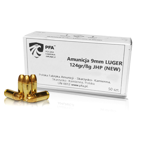 PFA - Pistolenmunition 9 x 19 Para JHP Hollow Point 124 gr / 8 g - 50 Schuss