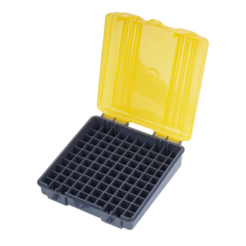 Plano - Pistolenmunitionsbox - Kaliber 9 mm / .38 - Kapazität 100 Schuss - Polymer - Gelb - 122400
