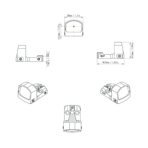 Vector Optics - Zielfernrohr Frenzy-S 1x17x24 MIC - 3 MOA - Weaver - Schwarz - SCRD-43