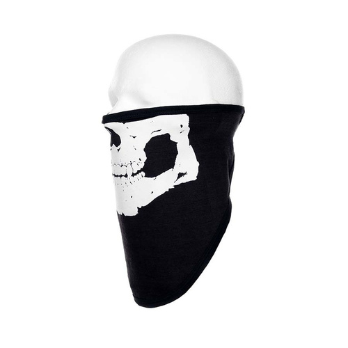 101 Inc. - Biker-Maske lang mit Schädel Druck - schwarz - 219317