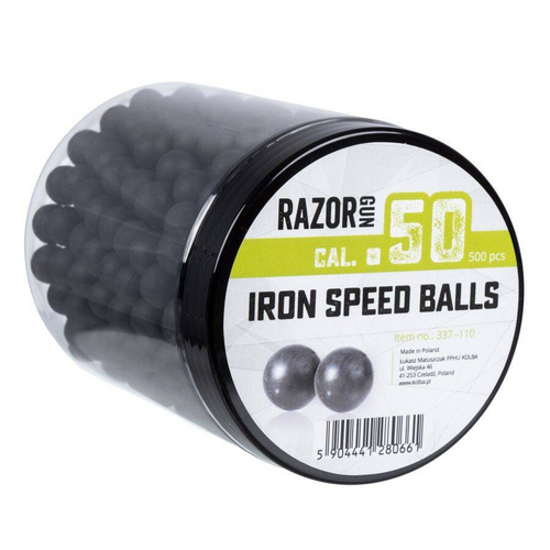 RazorGun- Iron Speed Balls 50 Gummi-Metall-Kugeln für HDR50/HDP50 - Kal. .50 - 500 Stück. - Schwarz