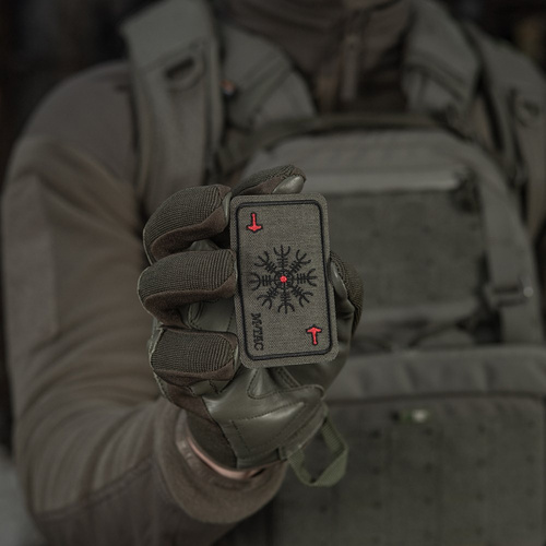 M-Tac - Gesticktes Moralabzeichen Karte Helm des Terrors - Ranger Grün - 51392023