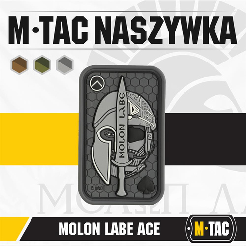 M-Tac - Moralabzeichen - Molon Labe Ace 3D PVC - Grau - 51127011.
