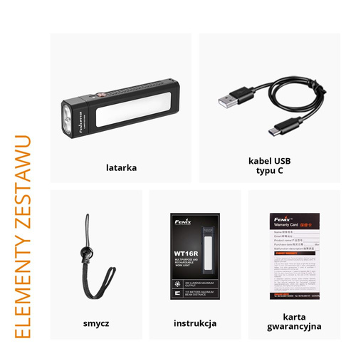 Fenix - Wiederaufladbare LED-Taschenlampe WT16R - Werkstatt - 300 Lumen - Schwarz - 039-479