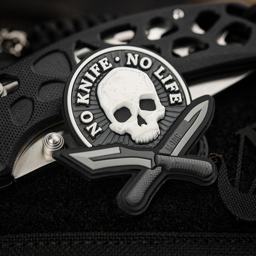 M-Tac - No Knife - No Life 3D PVC Patch - Schwarz / Weiß - 51128236