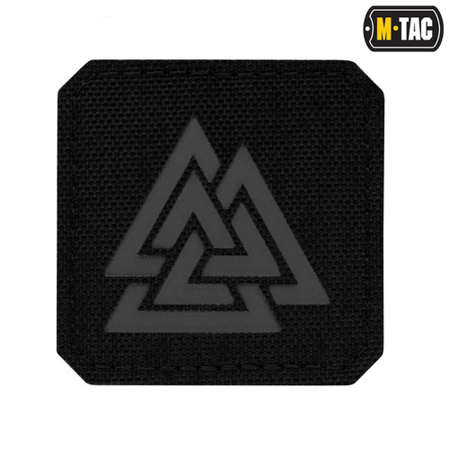 M-Tac - Lasergeschnittenes Valknut Quadrat Patch - Schwarz / Grau - 51162211