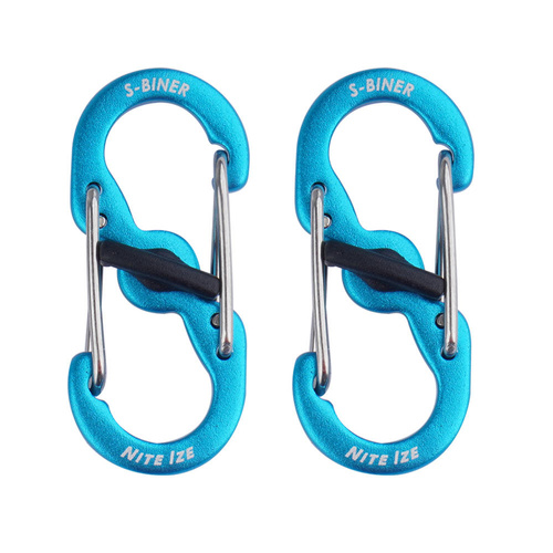 Nite Ize - S-Biner® TagLock™ Aluminium - 2 Stk. - Blau - PLSBMA-03-2R6