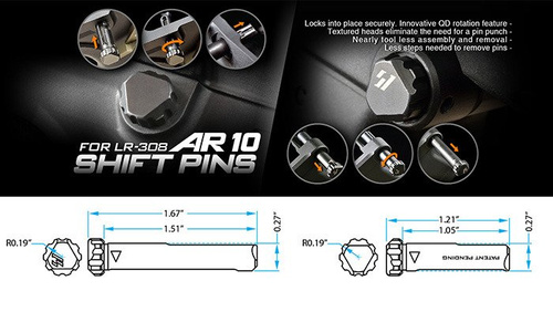 Strike Industries - Shift Pins für AR-10 - Schwarz - SI-AR10-SHIFT-BK