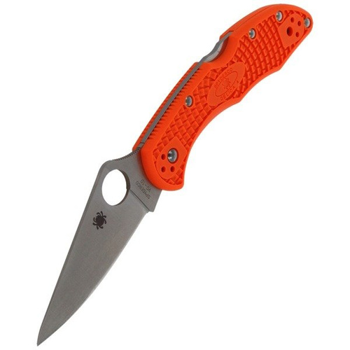 Spyderco - Delica® 4 FRN flach geschliffen Orange Messer - C11FPOR