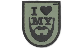 101 Inc. - 3D-Aufnäher - I Love My Beard - Grün