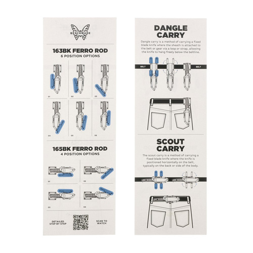 Benchmade - Überlebensmesser 165BK Mini Bushcrafter - CPM-CruWear - Schwarz - 165BK