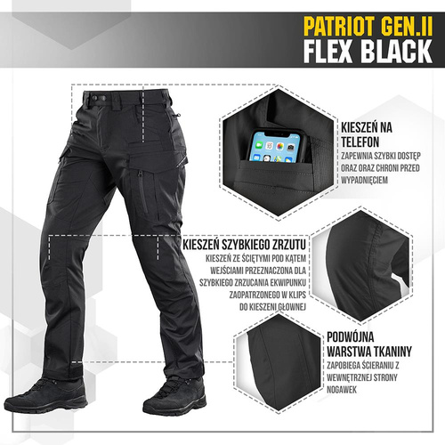 M-Tac - Patriot Gen II Flex taktische Hose - Schwarz - 20056802